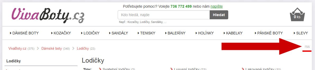 Kde najdu rss výstup?